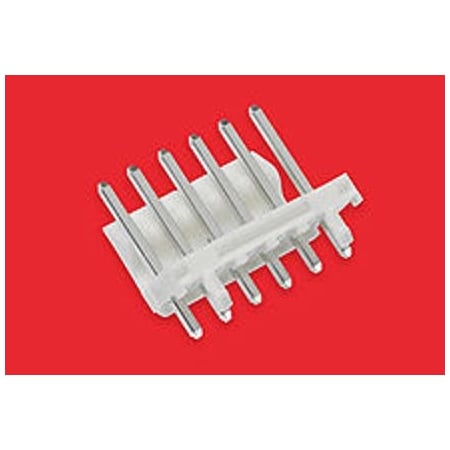 Molex Board Connector, 7 Contact(S), 1 Row(S), Male, Straight, Solder Terminal, Locking, White Insulator,  26606070